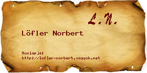 Löfler Norbert névjegykártya