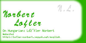 norbert lofler business card